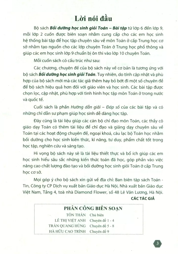 BỒI DƯỠNG HỌC SINH GIỎI TOÁN LỚP 6 - BÀI TẬP HÌNH HỌC (Dùng cho các bộ SGK mới)